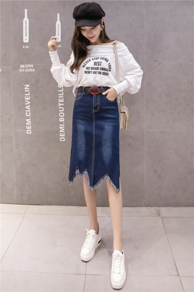 Magas derekú farmerszoknya