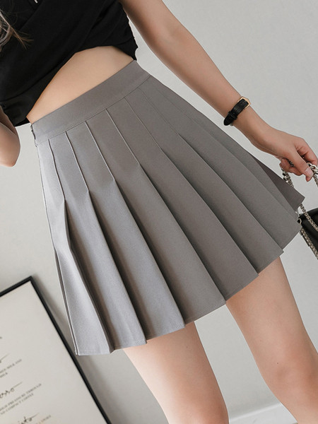 Redős női szoknya A-vonallal, magas derékkal