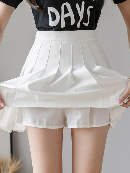 Redős női szoknya A-vonallal, magas derékkal