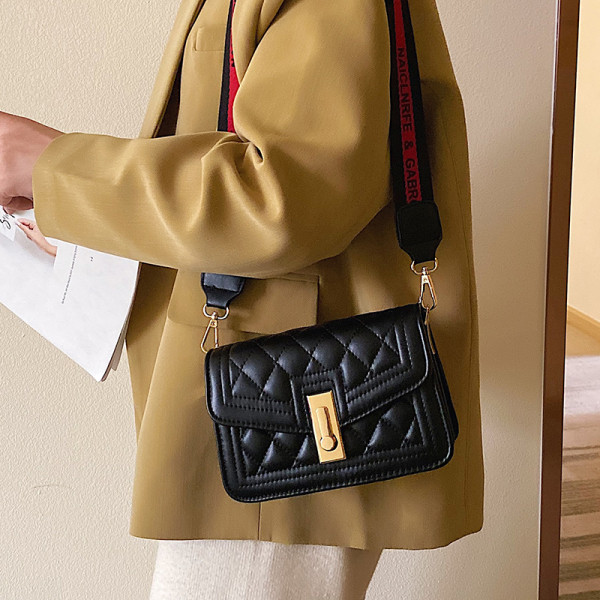 Eko bőrből készült alkalmi női táska hosszú textil fogantyúval