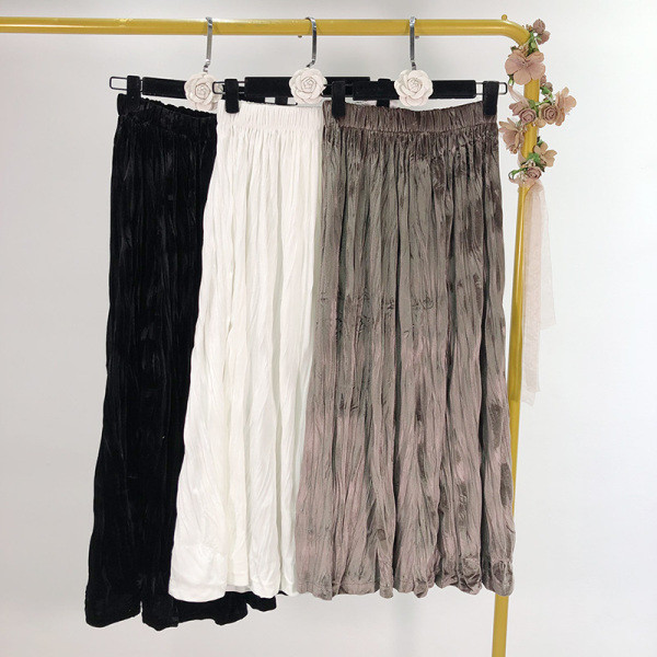 Új modell hosszú redős szoknya gumírozott derékkal