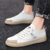 Alkalmi férfi tornacipő fűzővel és lapos talppal, öko bőrből