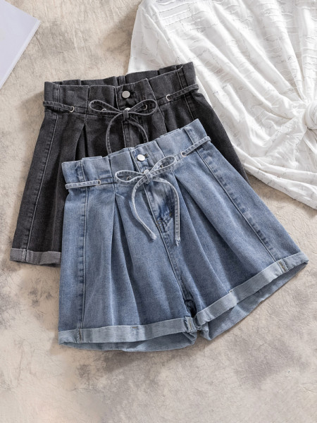 Széles farmer rövidnadrág széles modell magas derékkal és 4XL méretig