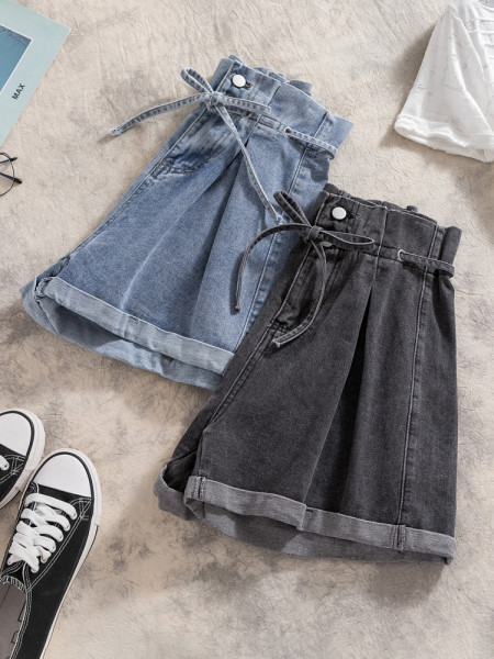 Széles farmer rövidnadrág széles modell magas derékkal és 4XL méretig