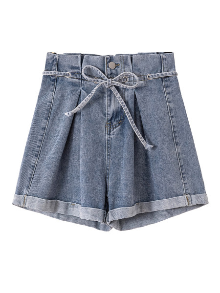 Széles farmer rövidnadrág széles modell magas derékkal és 4XL méretig