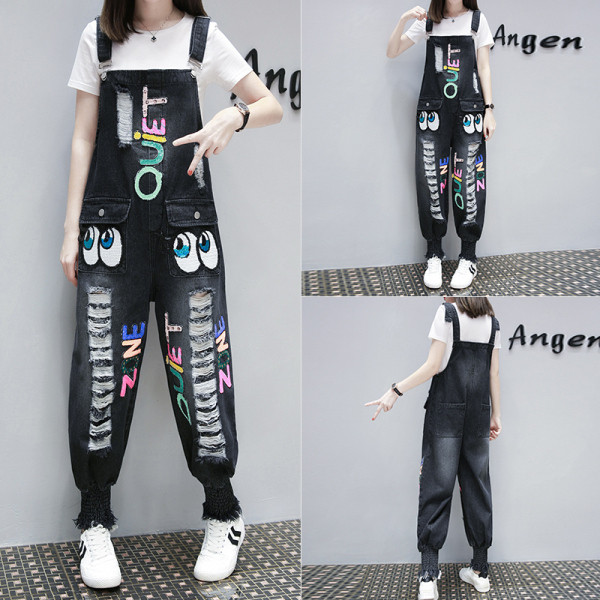 Naiste vabaaja kombinesoon tikandi ja taskutega