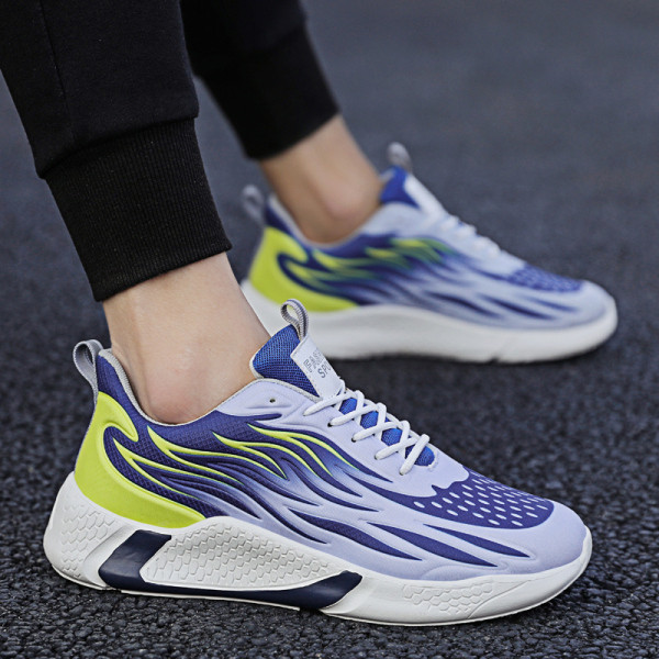 Alkalmi férfi tornacipő színes mintával és fűzővel