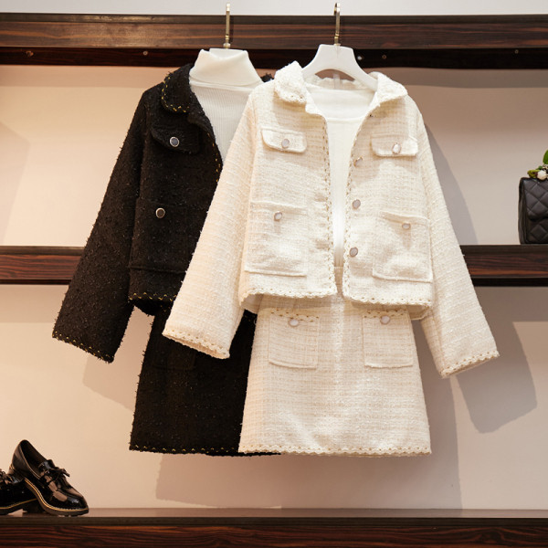 Elegáns női szett kabáttal és szoknyával