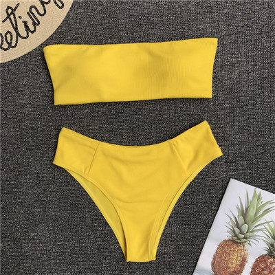 Sima modell fürdőruha két részből, szalagos felsővel