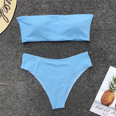 Sima modell fürdőruha két részből, szalagos felsővel