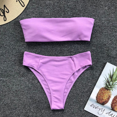 Sima modell fürdőruha két részből, szalagos felsővel