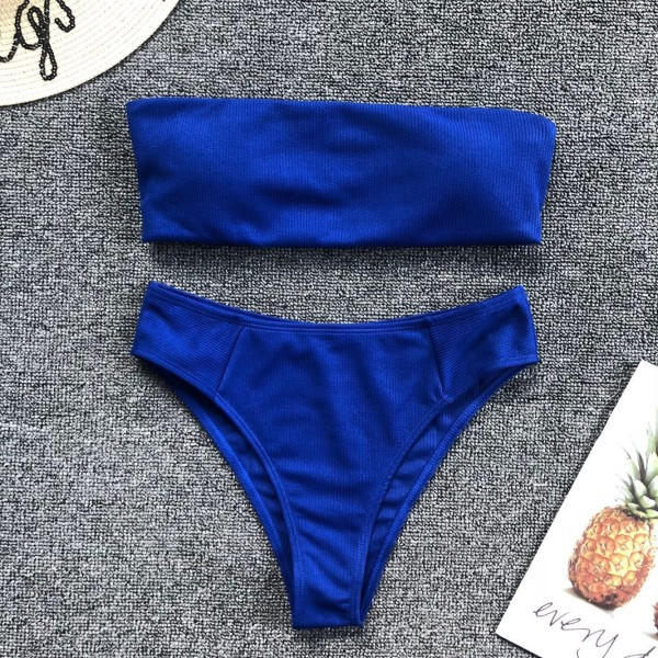 Sima modell fürdőruha két részből, szalagos felsővel