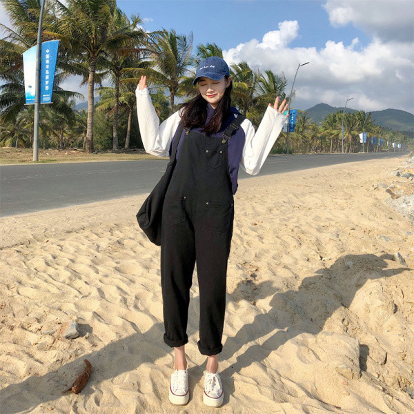 Új modell alkalmi farmer overall zsebekkel - széles modell