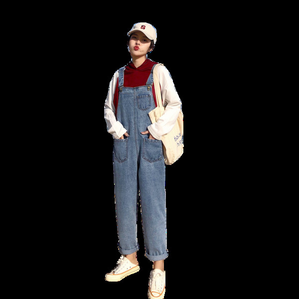 Új modell alkalmi farmer overall zsebekkel - széles modell