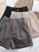 Lezser női rövidnadrág széles modell magas elasztikus derékkal