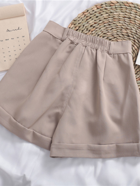 Lezser női rövidnadrág széles modell magas elasztikus derékkal