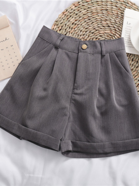 Lezser női rövidnadrág széles modell magas elasztikus derékkal