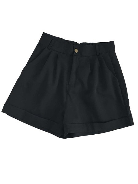 Lezser női rövidnadrág széles modell magas elasztikus derékkal