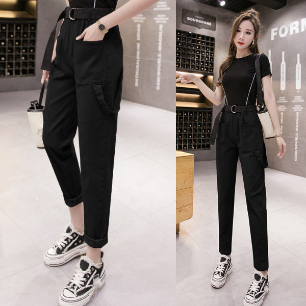 Alkalmi női nadrág egyenes modell magas derékkal