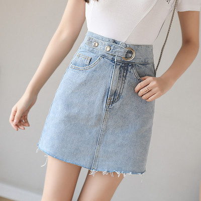 Casual γυναικεία φούστα denim με ψηλή μέση
