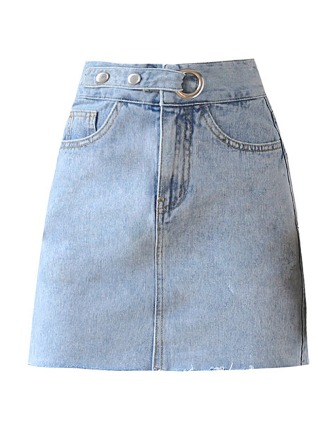 Lezser női rövid farmerszoknya, magas derékkal