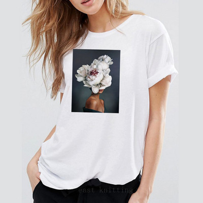Γυναικείο λευκό casual t-shirt με εφαρμογή