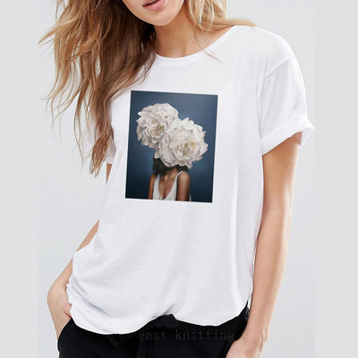 Γυναικείο λευκό casual t-shirt με εφαρμογή