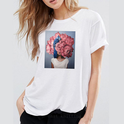 Γυναικείο λευκό casual t-shirt με εφαρμογή