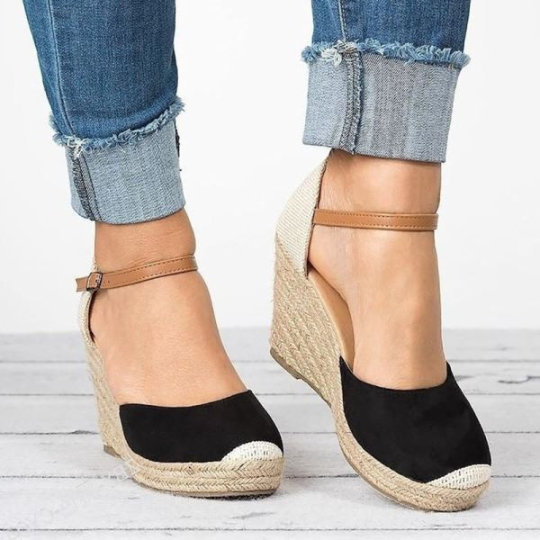 Női textil szandál platformmal - nagy méretben