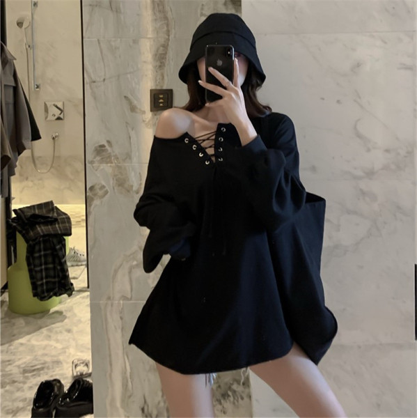 Széles modell alkalmi női blúz megkötős és hosszú ujjú