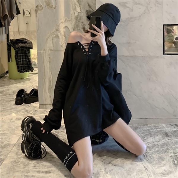 Széles modell alkalmi női blúz megkötős és hosszú ujjú