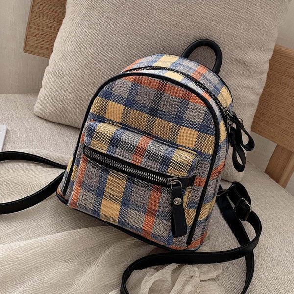 Mindennapi női kockás hátizsák