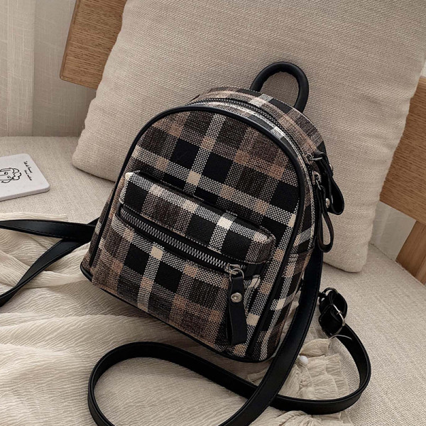 Mindennapi női kockás hátizsák