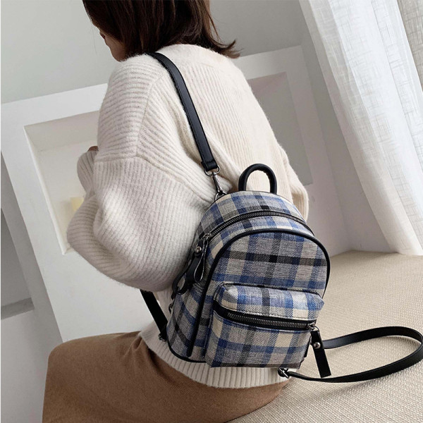 Mindennapi női kockás hátizsák