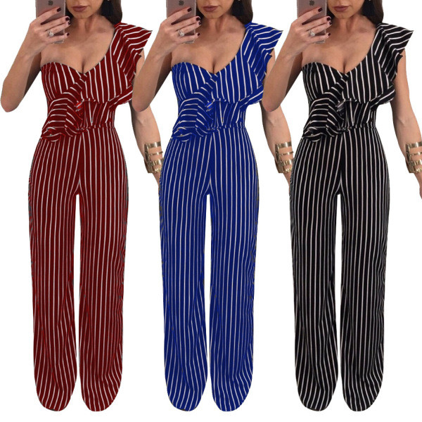 Modern csíkos overál fürtökkel