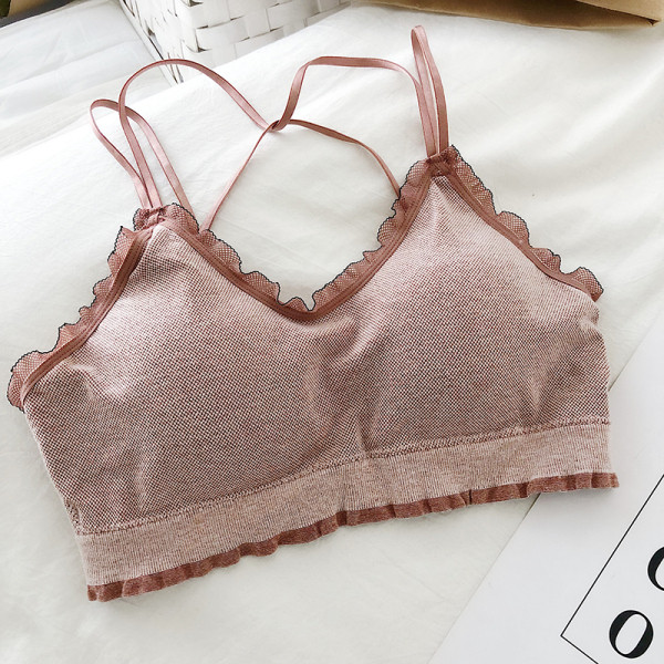 Női melltartó vékony pántokkal és fürtökkel