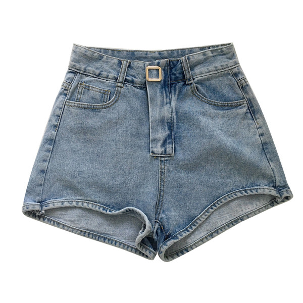 Magas derekú farmer rövidnadrág - széles modell