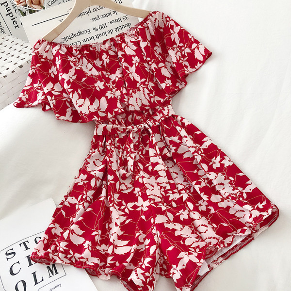 Alkalmi női overál, derékban övvel