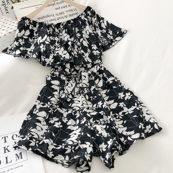 Alkalmi női overál, derékban övvel