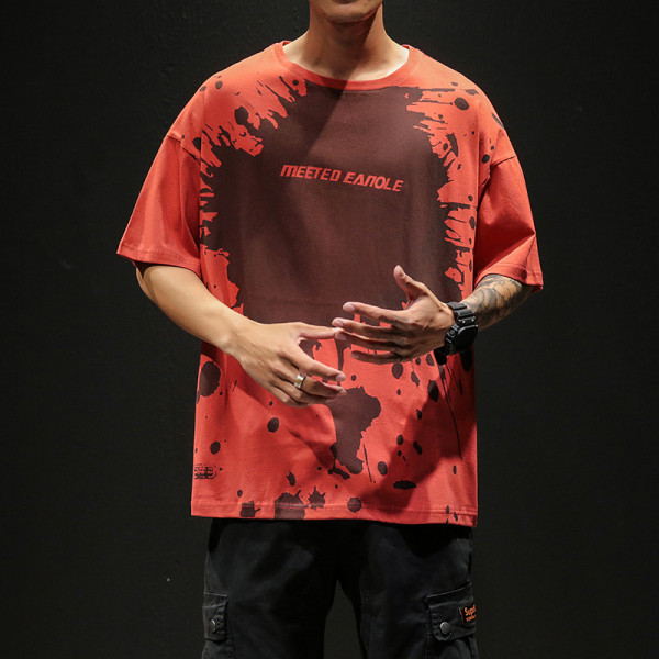 Új modell pamut férfi póló széles modell rátéttel