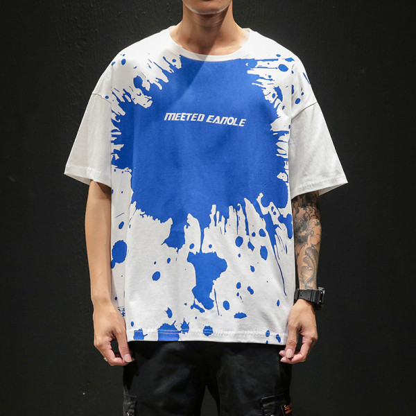 Új modell pamut férfi póló széles modell rátéttel