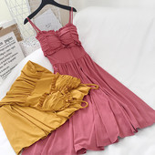 Õhukeste rihmadega vabaaja naiste kleit – lõikega mudel