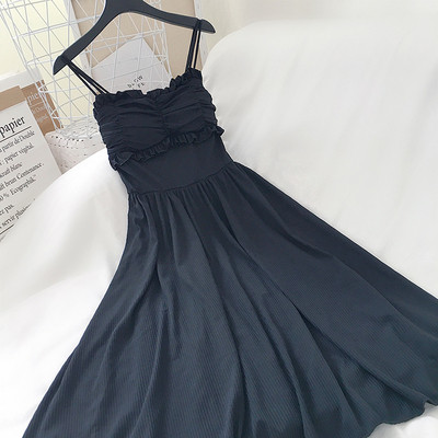 Õhukeste rihmadega vabaaja naiste kleit – lõikega mudel