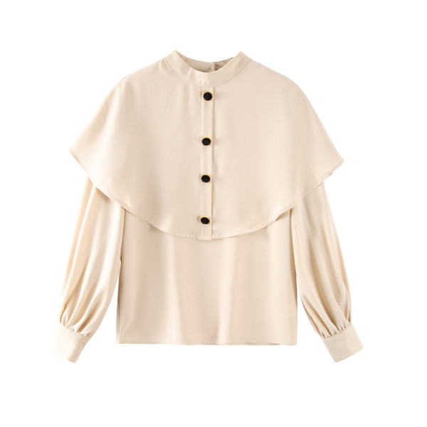 Alkalmi női ing magas gallérral és gombokkal