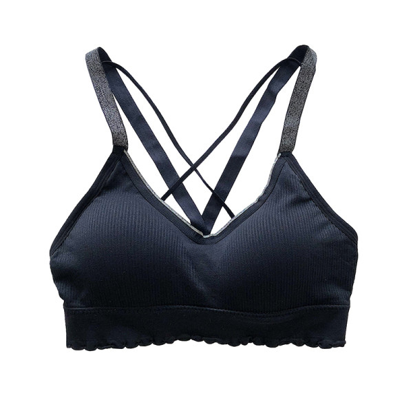 Női melltartó, összefont pántokkal és V-nyakkal