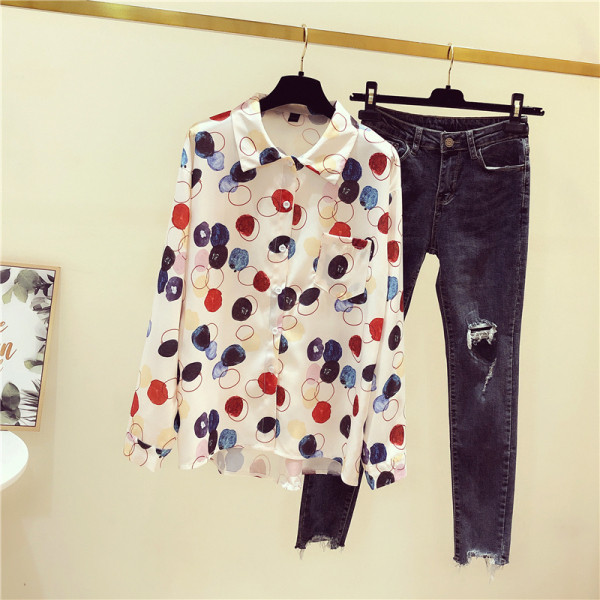 Női tavaszi-őszi ing klasszikus gallérral