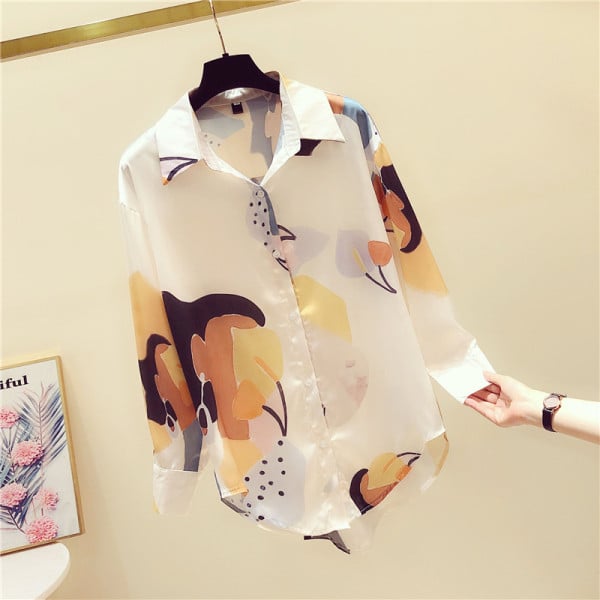 Női modern tavaszi ing színes rátéttel és klasszikus gallérral
