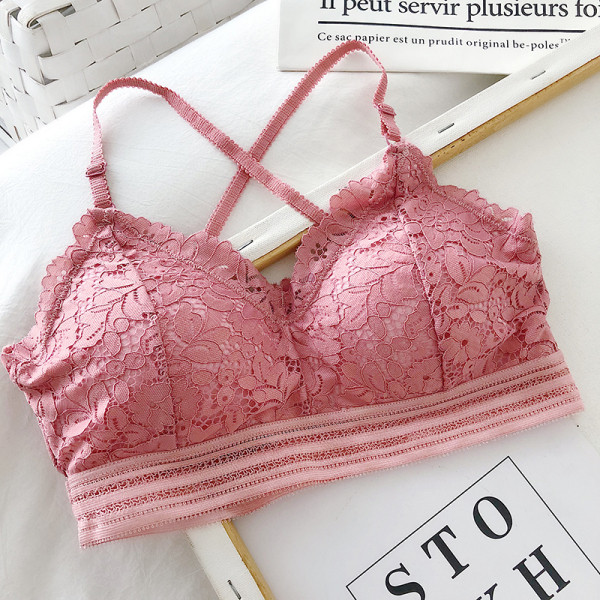 Női csipke mellszobor vékony összefonódó pántokkal és V-nyakkal