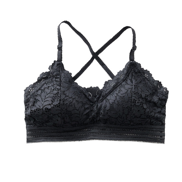 Női csipke mellszobor vékony összefonódó pántokkal és V-nyakkal