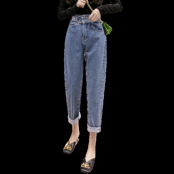 Női farmer új modell magas derékkal és övvel - széles modell